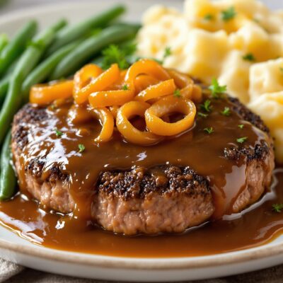 Hamburger Steak with Onions and Gravy: A Comfort Food Delight!