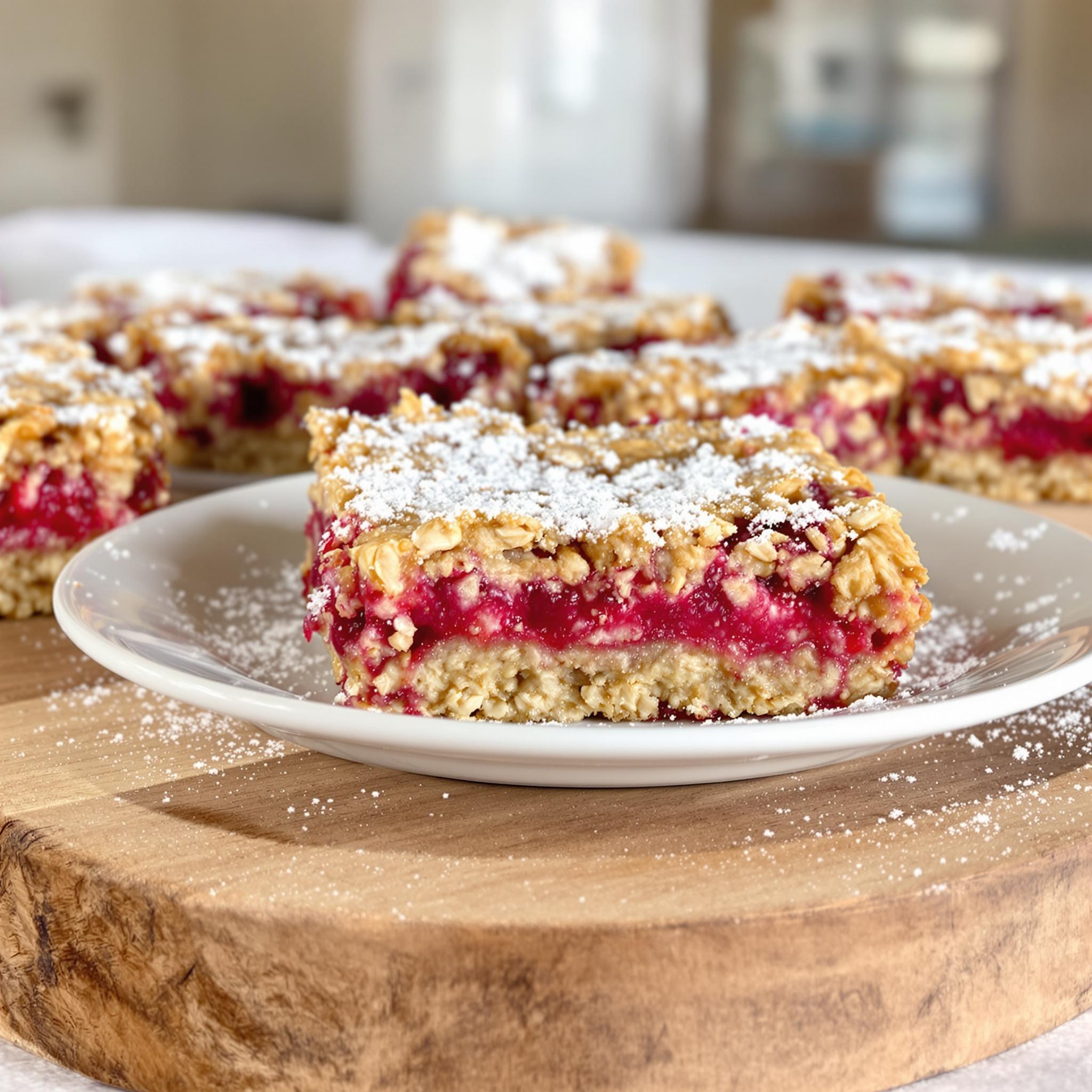 Delicious Raspberry Oatmeal Cookie Bars