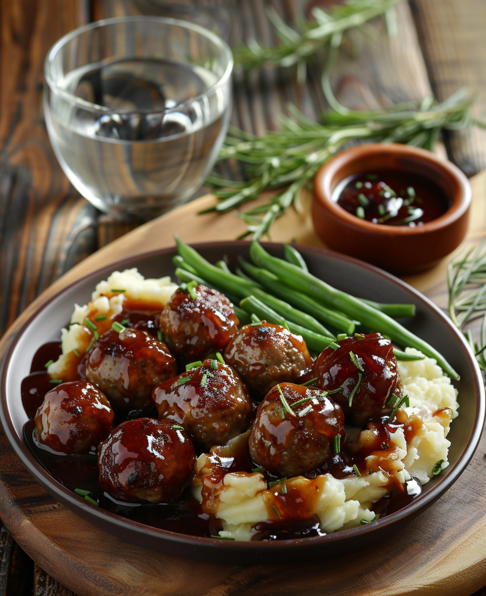 meatballs with grape jelly and bbq sauce