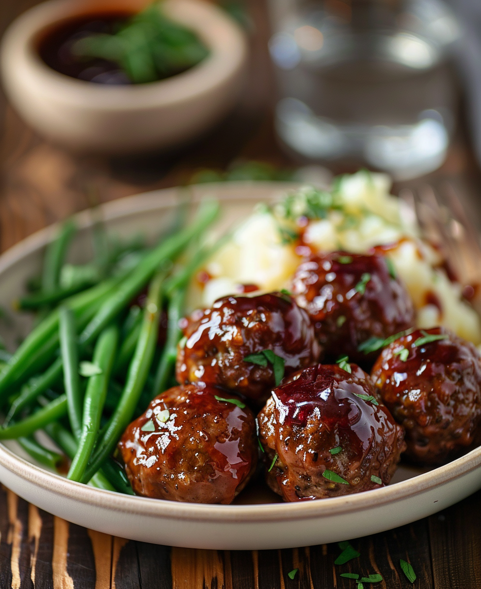 meatballs with grape jelly and bbq sauce