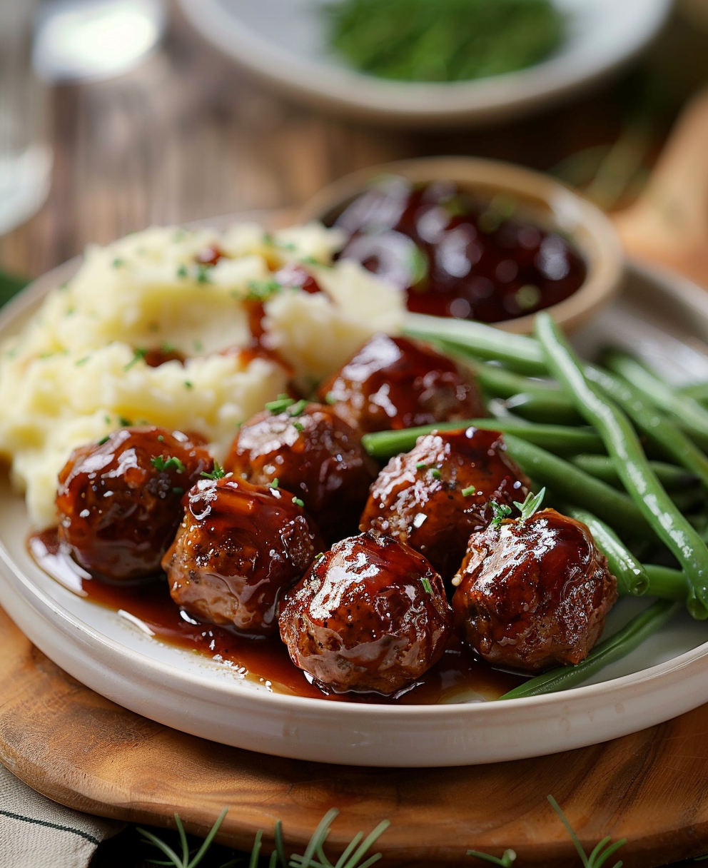 meatballs with grape jelly and bbq sauce