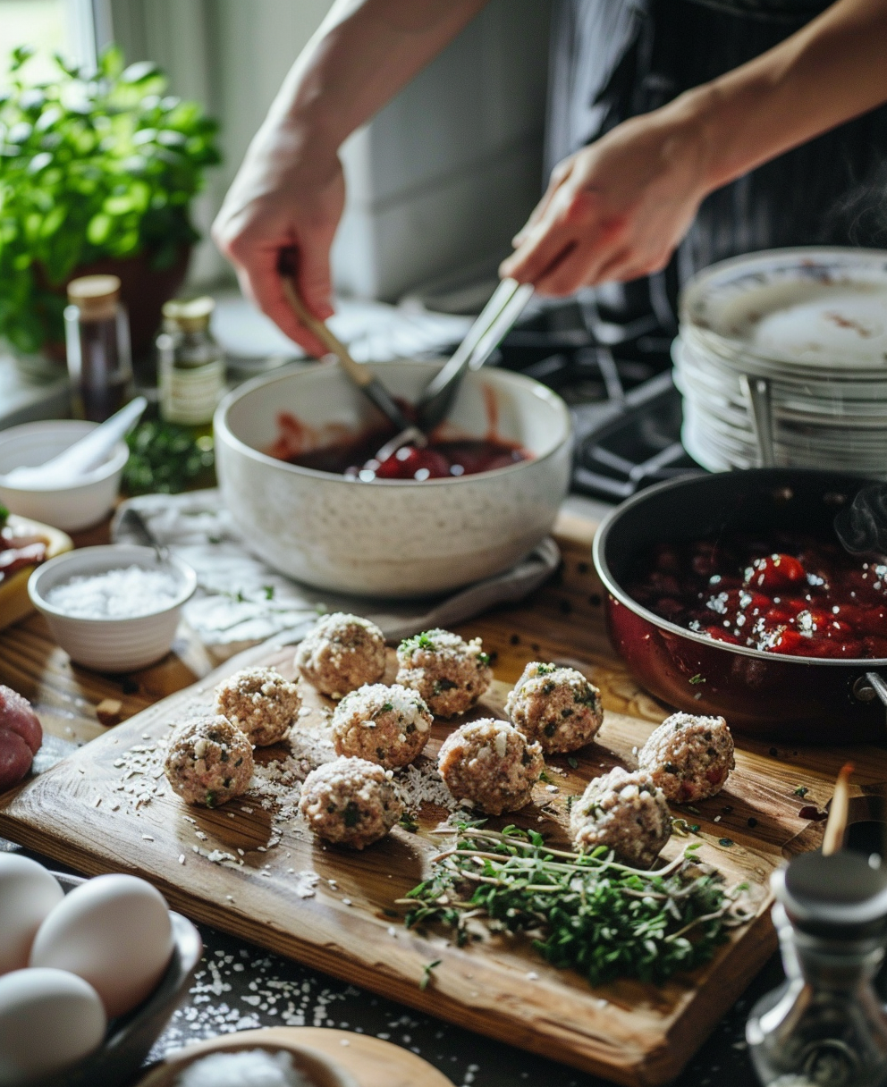 meatballs with grape jelly and bbq sauce