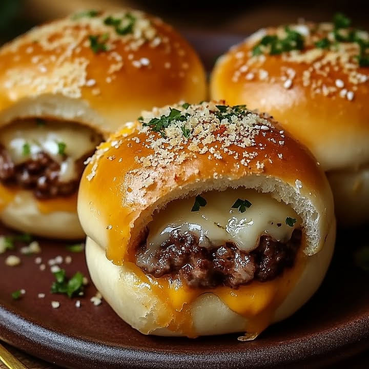 Garlic Parmesan Cheeseburger Bombs