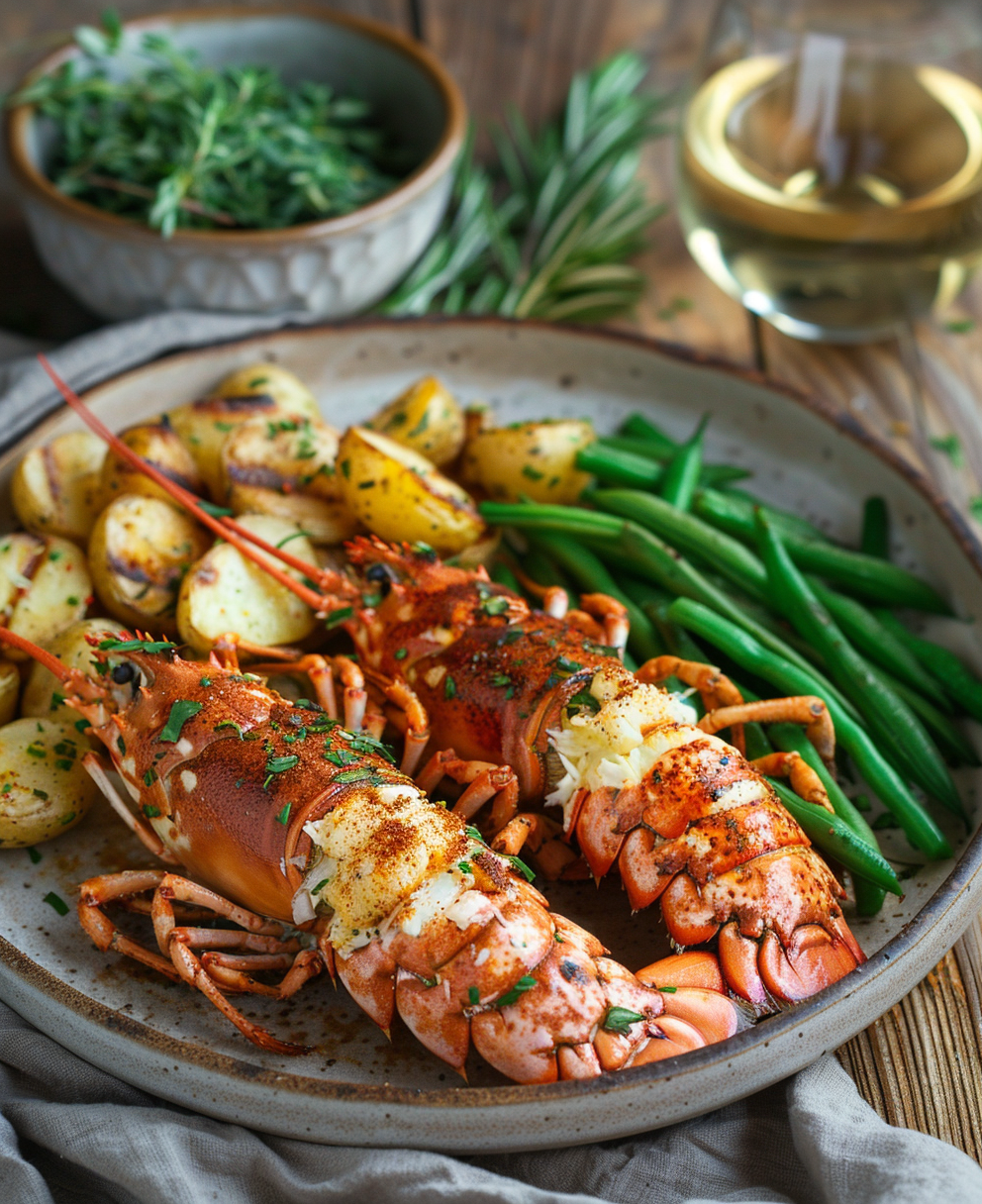 grilled lobster with cheese