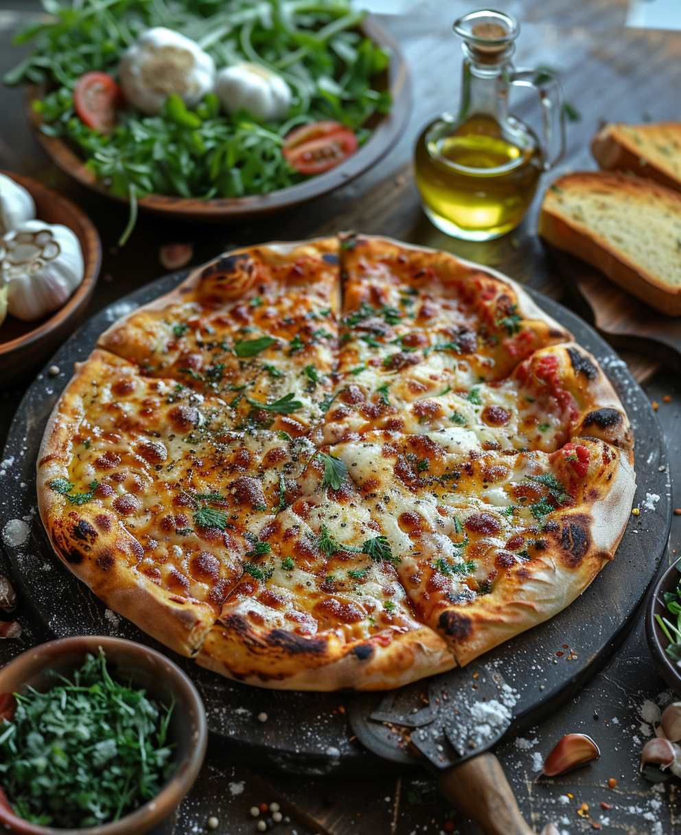 pizza on the grill with a stone