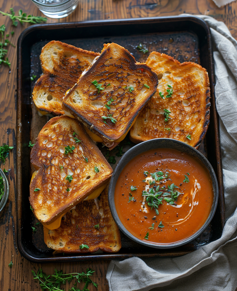 sheet pan grilled cheese