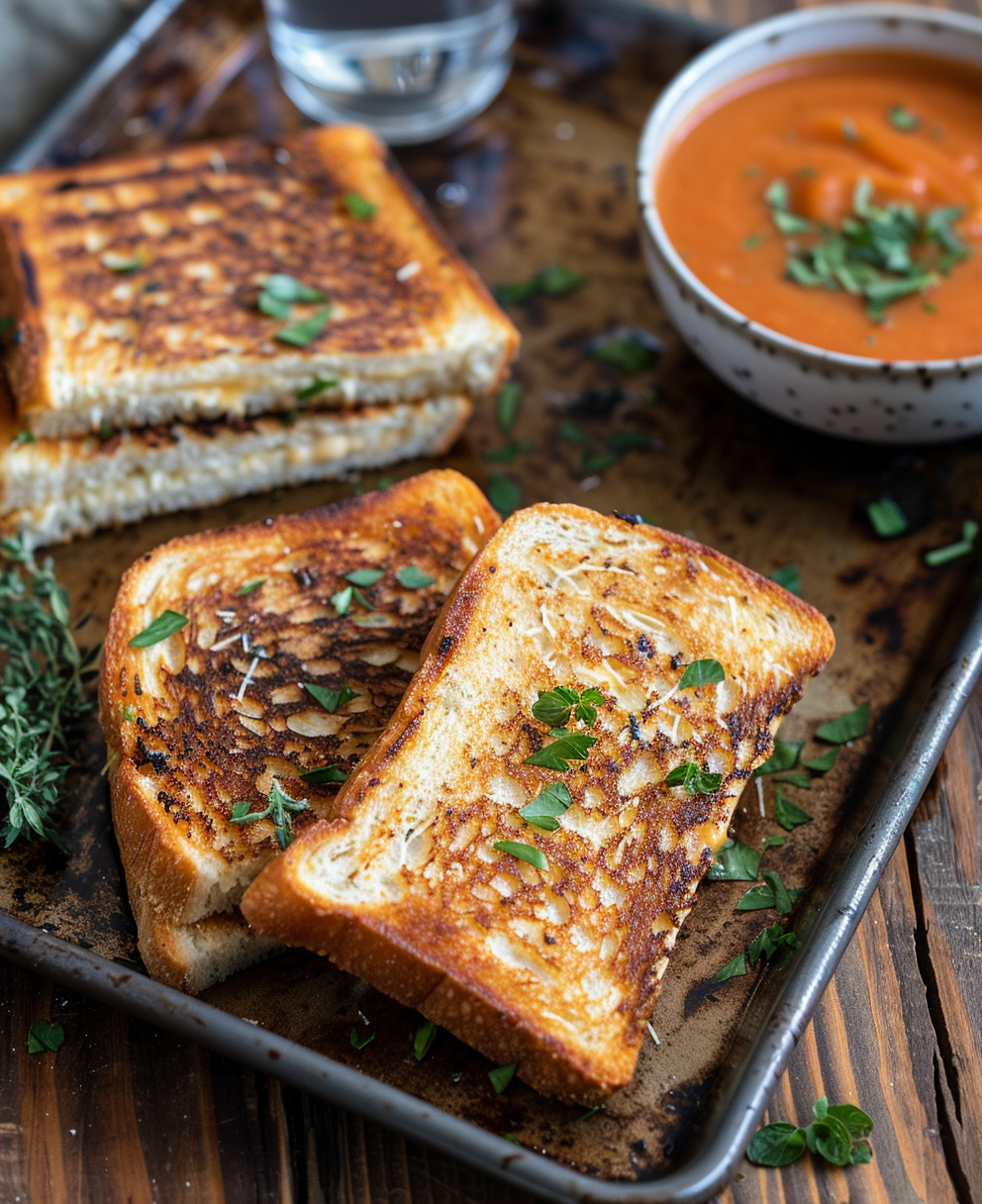 sheet pan grilled cheese