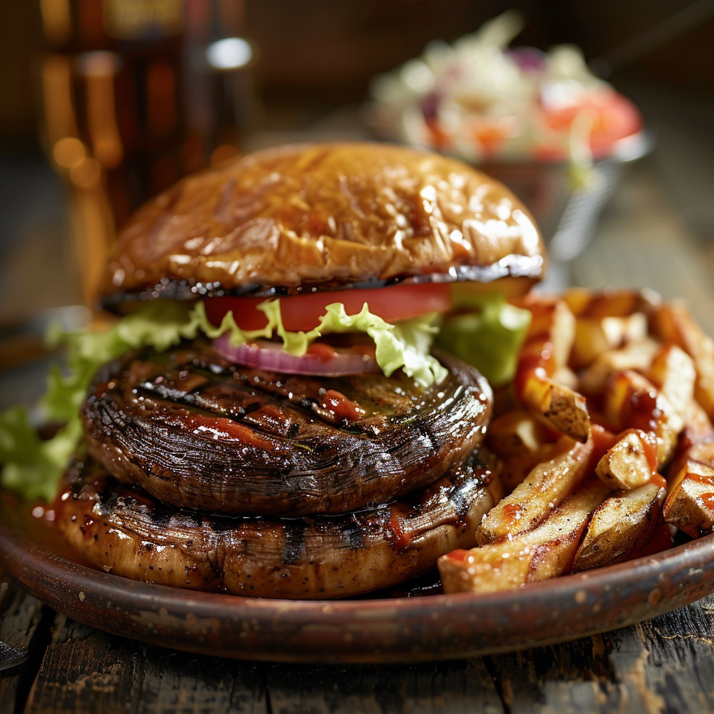 BBQ Portobello Mushroom Burgers