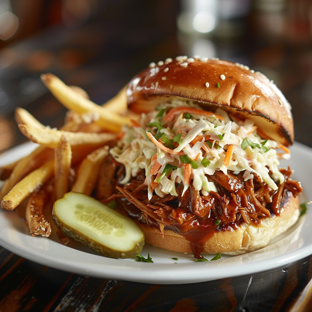 BBQ Pulled Pork Sandwiches with Coleslaw