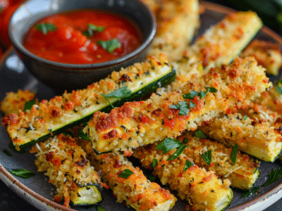 Baked Parmesan Zucchini Fries with Marinara: Crispy & Healthy Delight
