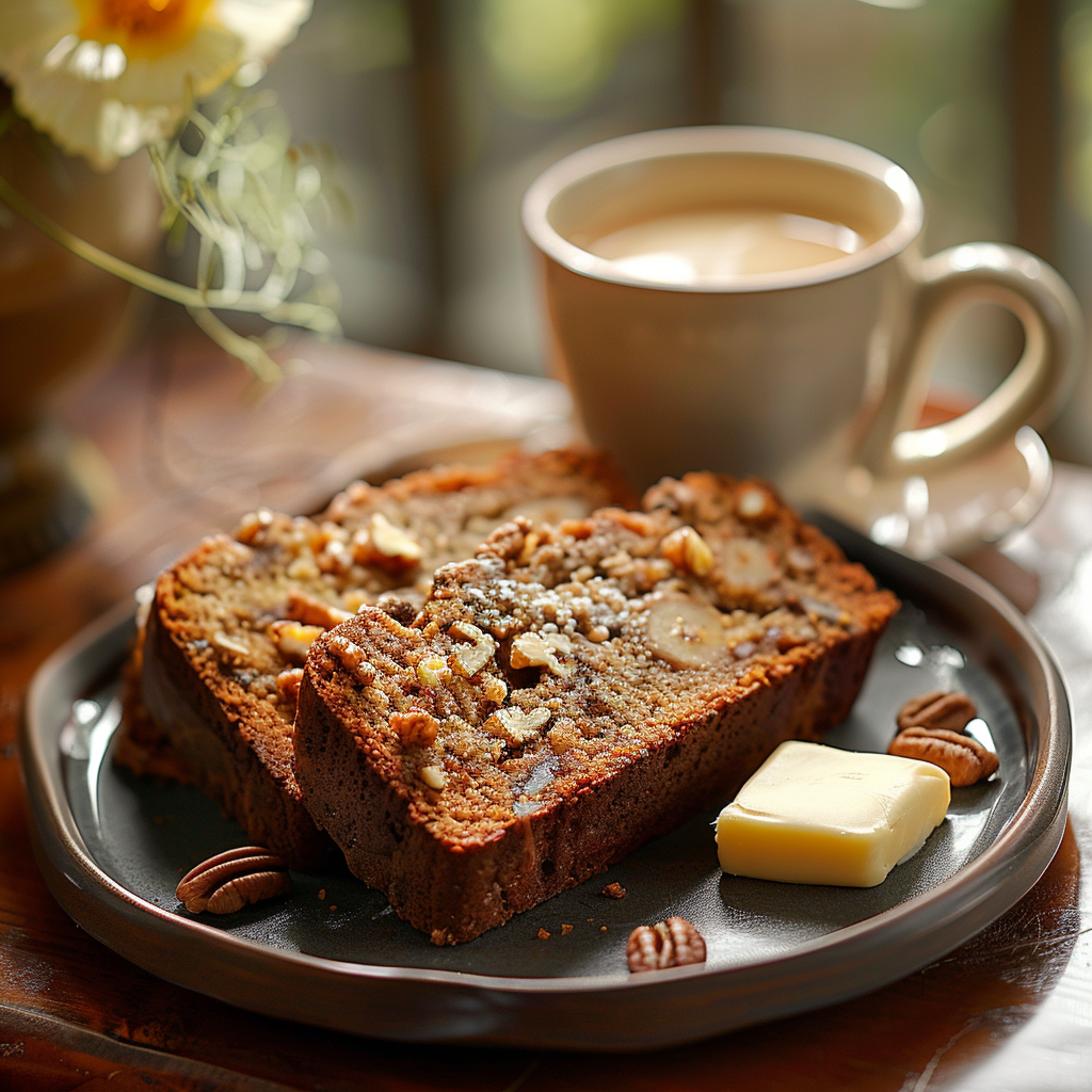 Banana Nut Bread with Walnuts
