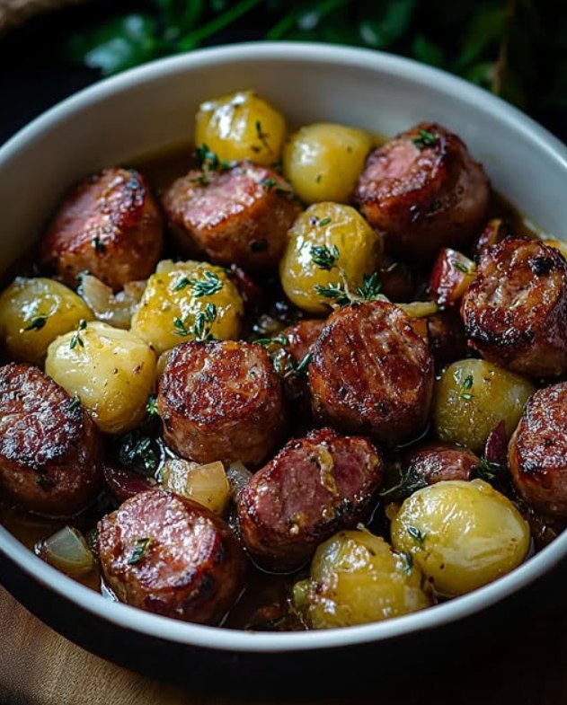 Braised Cabbage Sausages