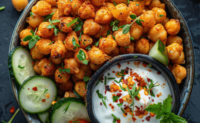 Crispy Chickpea Snack Mix with Herbs: Irresistibly Crunchy Delight