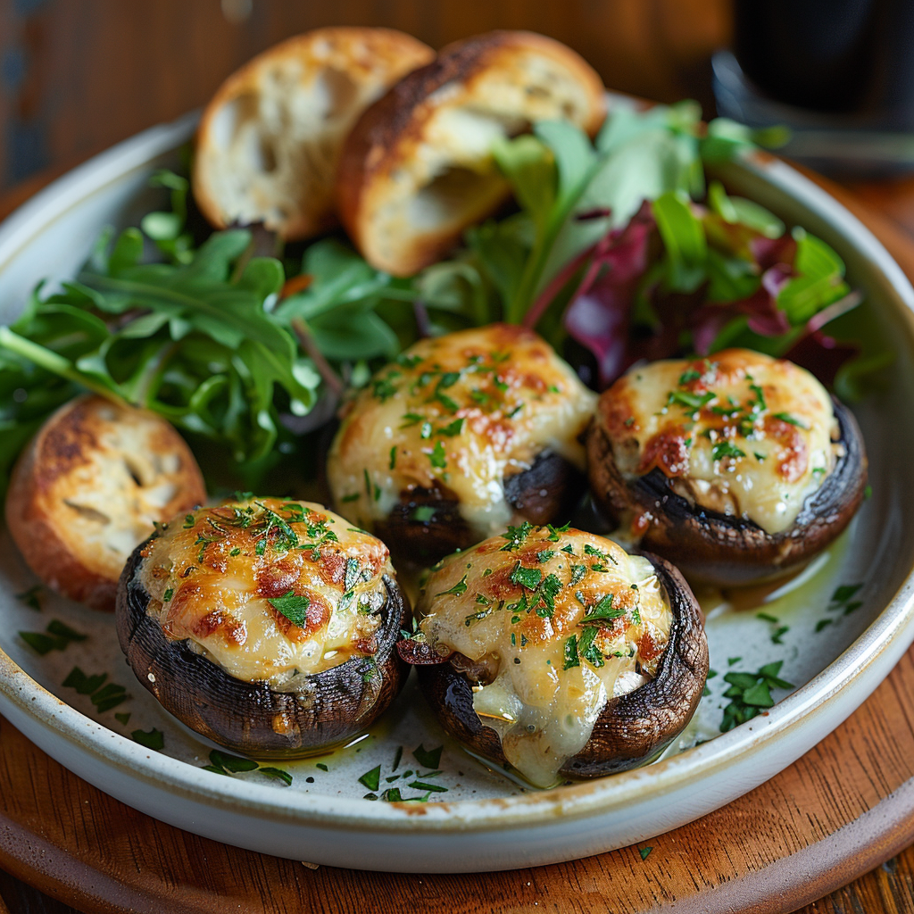 Easy Cheese and Herb Stuffed Mushrooms