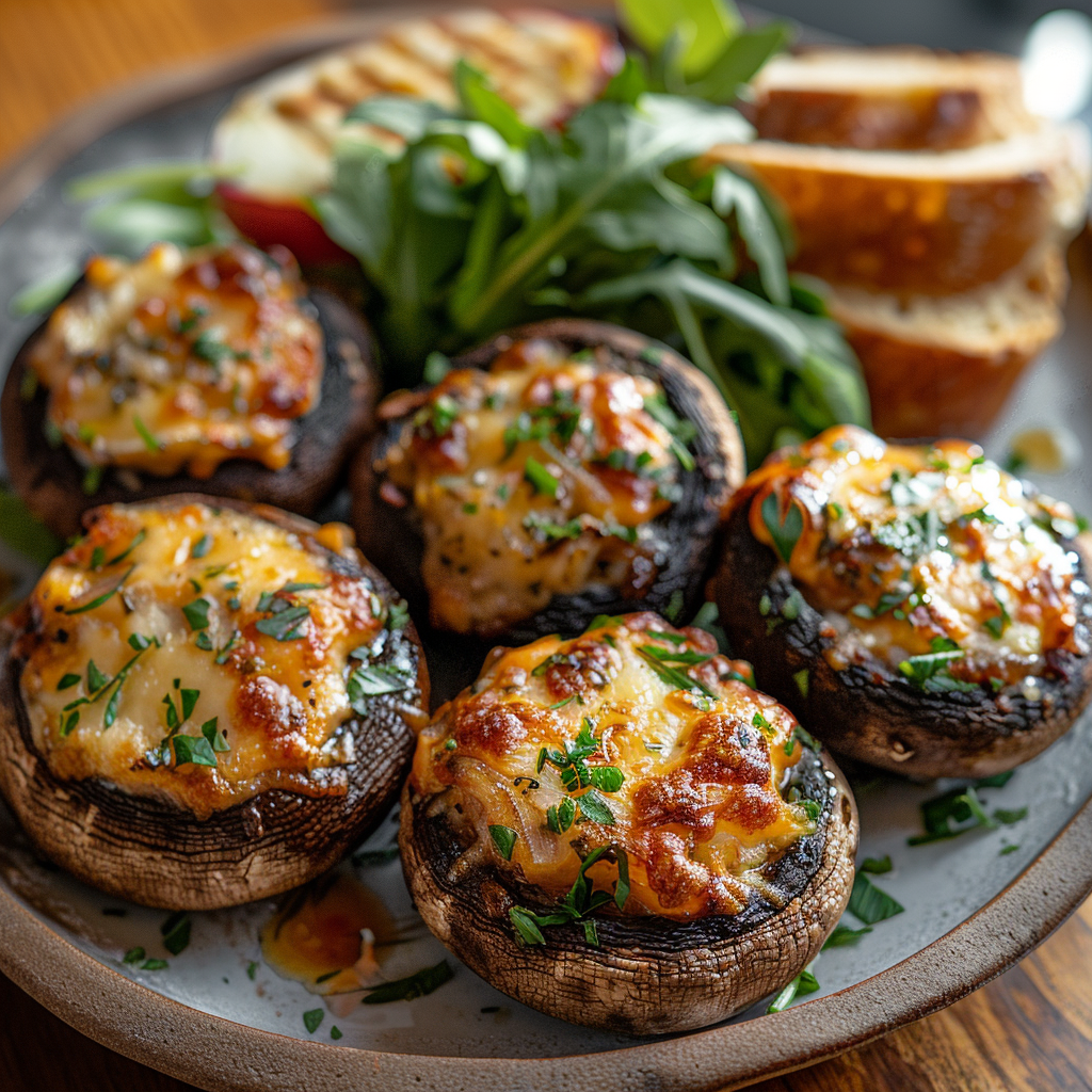 Easy Cheese and Herb Stuffed Mushrooms