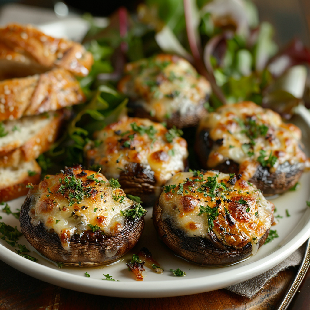 Easy Cheese and Herb Stuffed Mushrooms