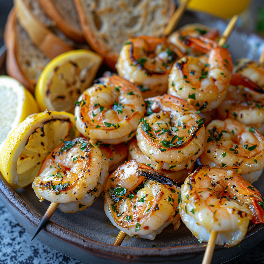 Garlic Butter Shrimp Skewers for Appetizers