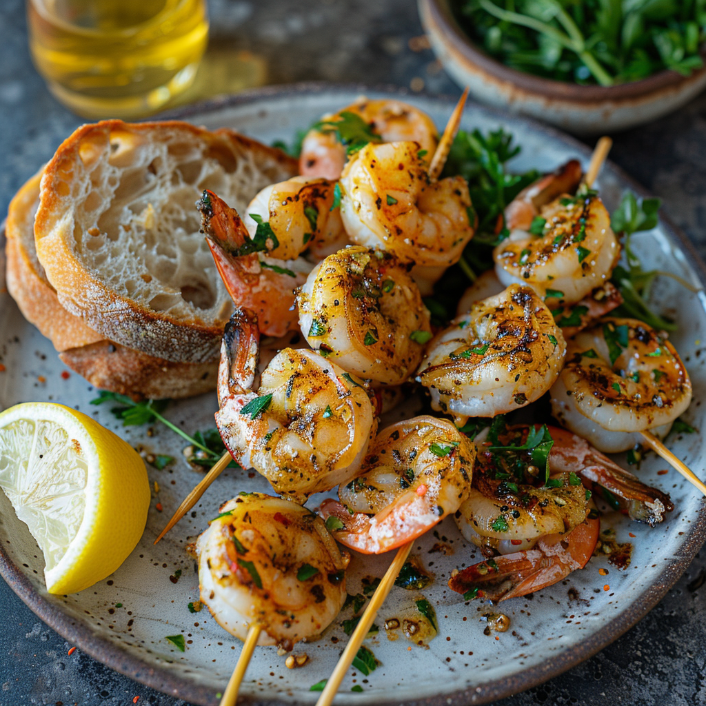 Garlic Butter Shrimp Skewers for Appetizers