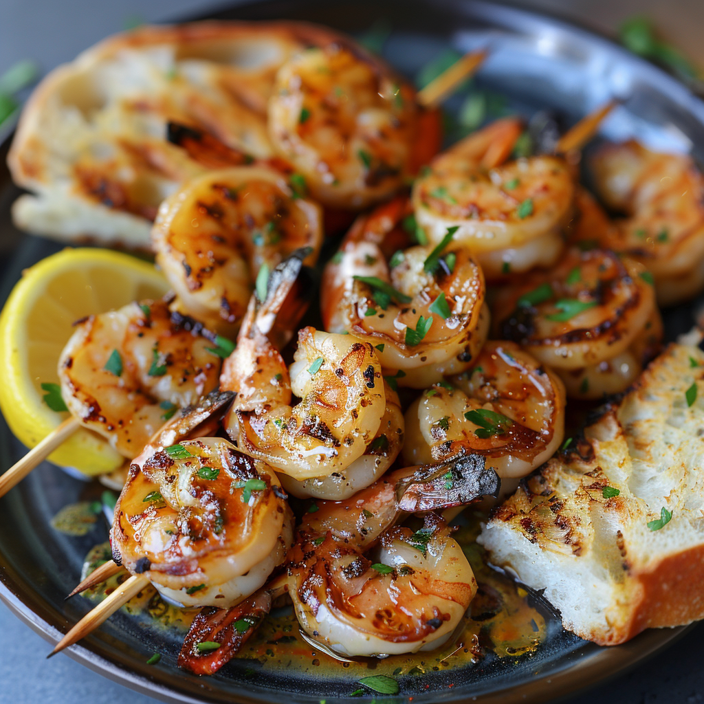 Garlic Butter Shrimp Skewers for Appetizers