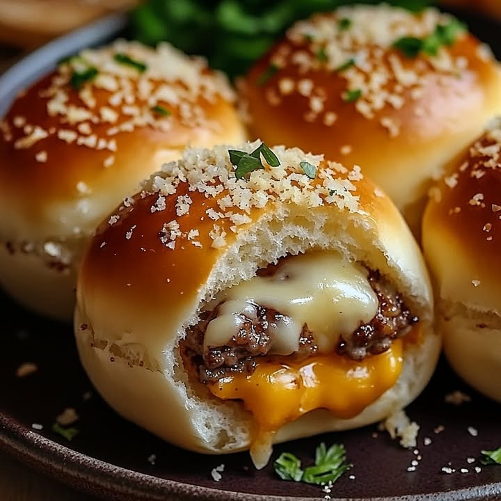 Garlic Parmesan Cheeseburger Bombs