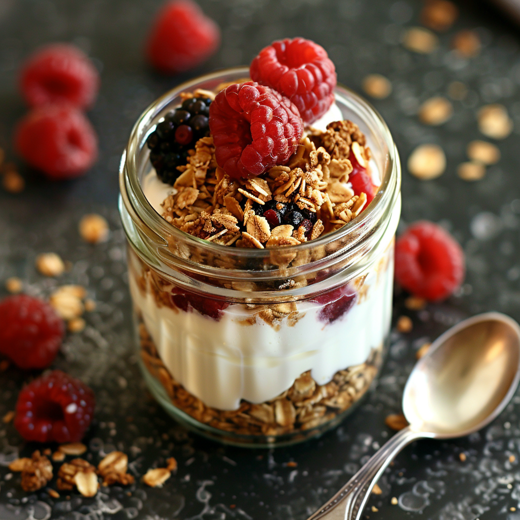 Greek Yogurt Parfait with Berries and Granola