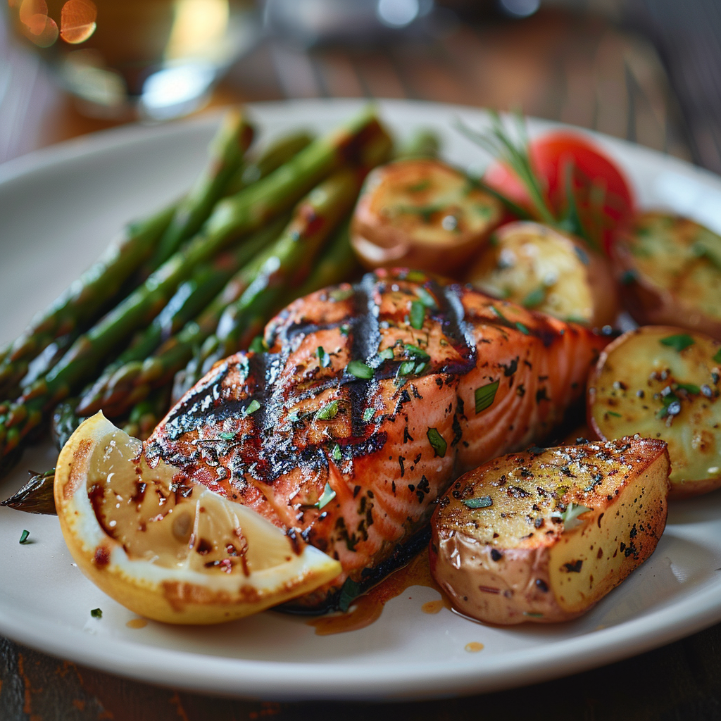 Grilled Lemon Herb Salmon with Asparagus