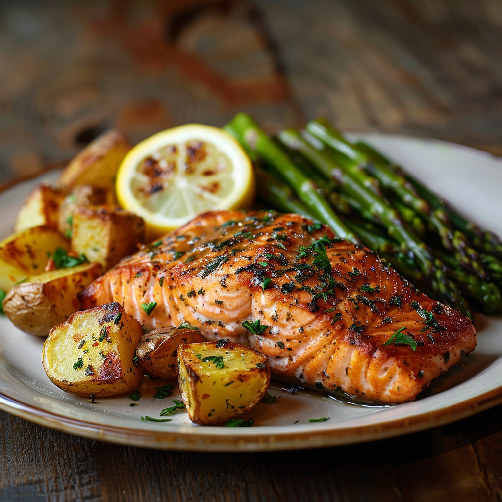 Grilled Lemon Herb Salmon with Asparagus