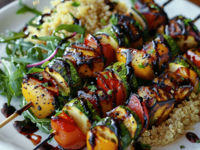 Grilled Vegetable Kabobs with Balsamic Glaze: Irresistibly Delicious!