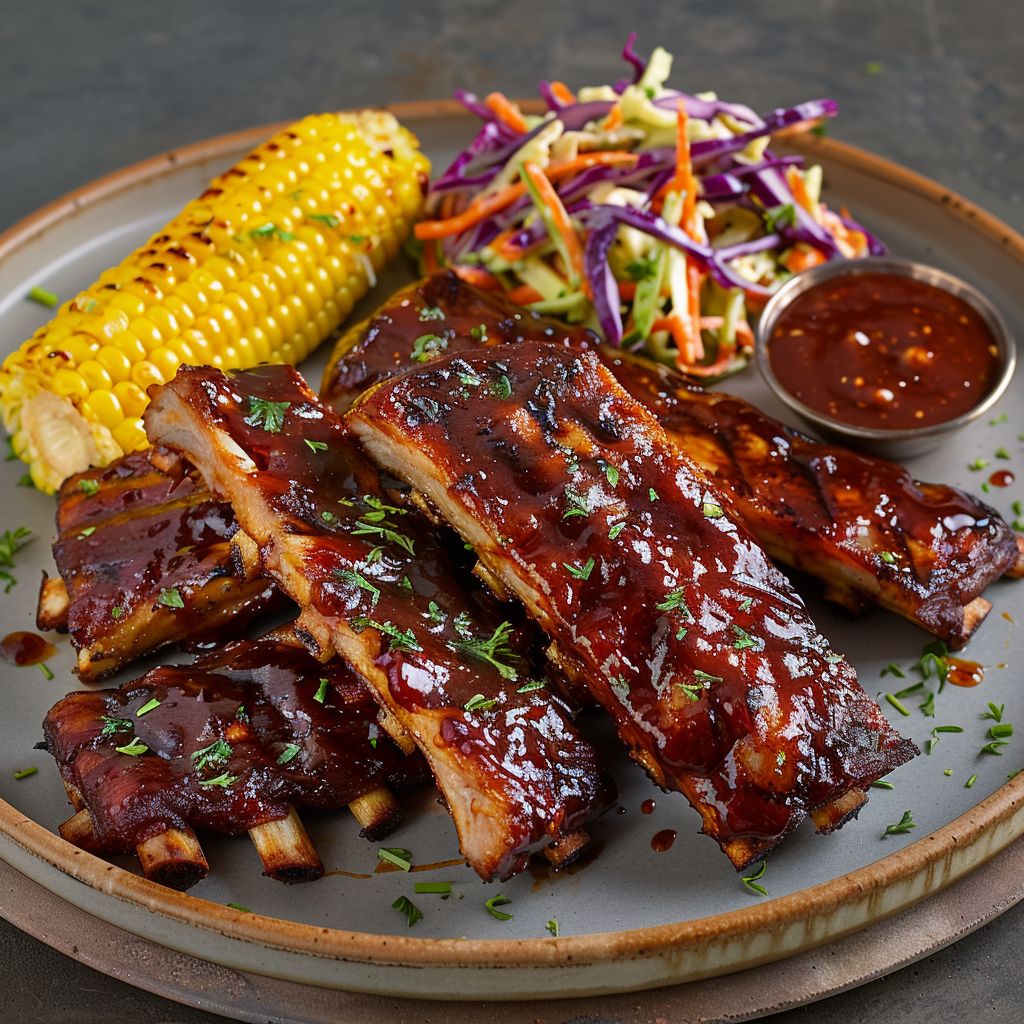 Honey Glazed BBQ Ribs with Smoky Sauce
