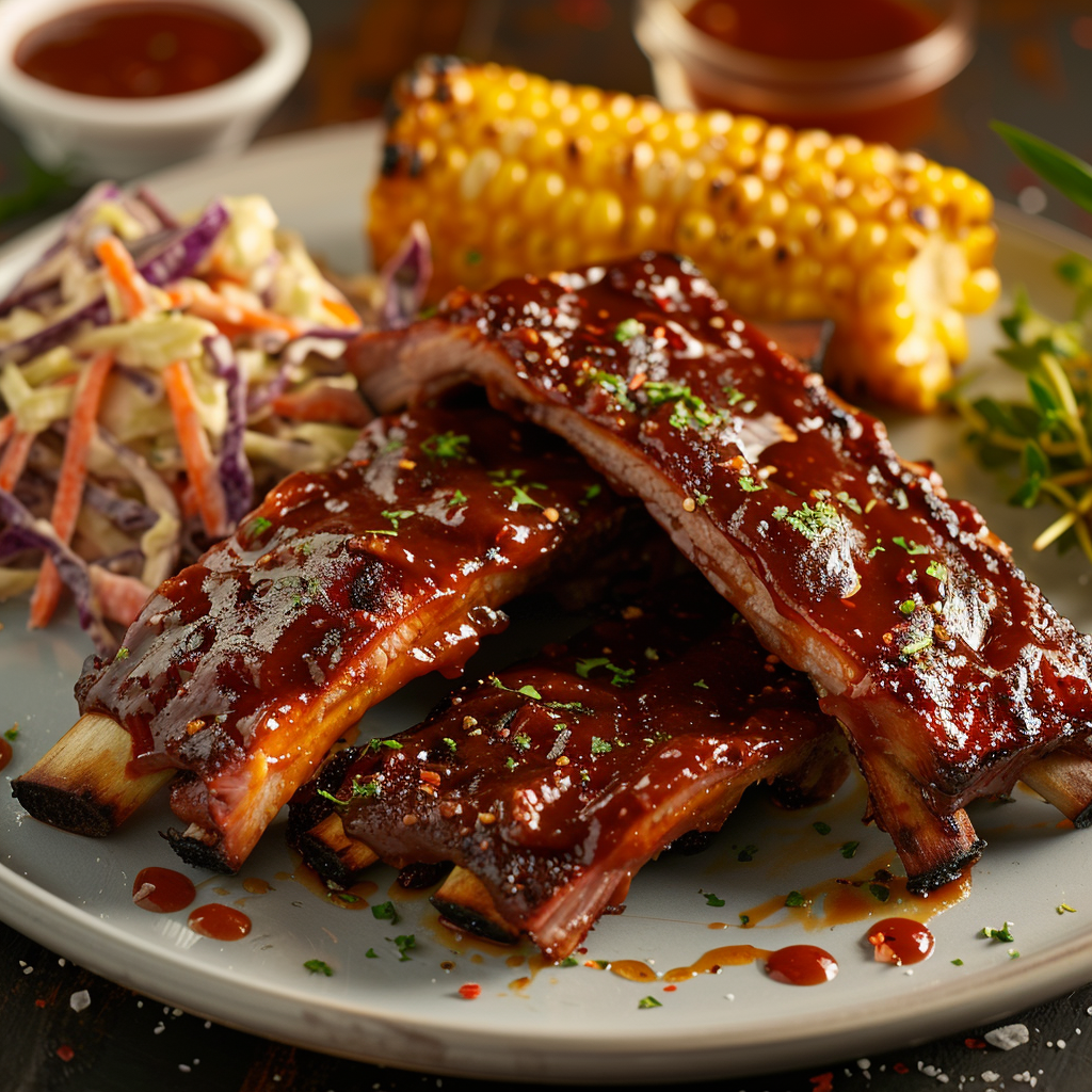 Honey Glazed BBQ Ribs with Smoky Sauce