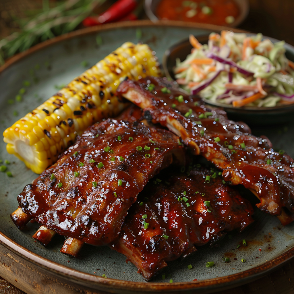 Honey Glazed BBQ Ribs with Smoky Sauce