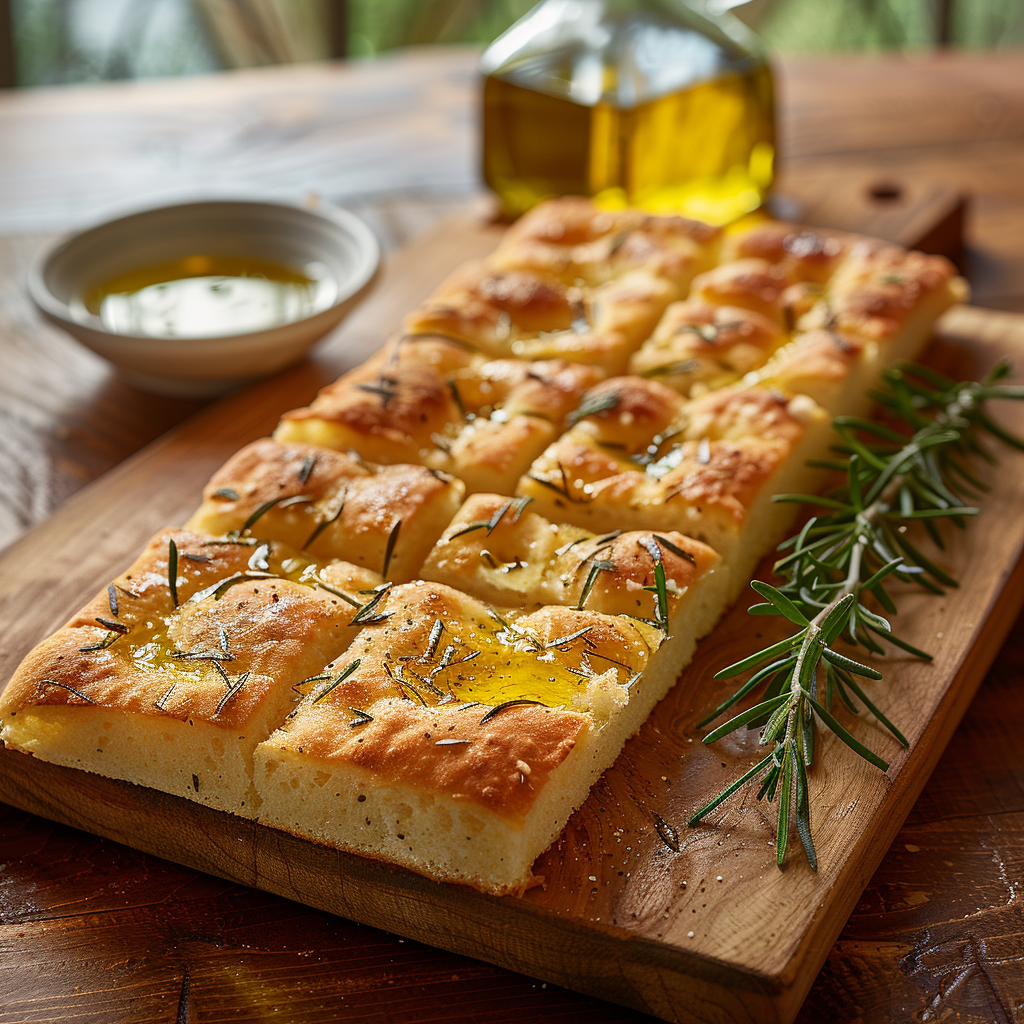 Rustic Italian Focaccia with Rosemary