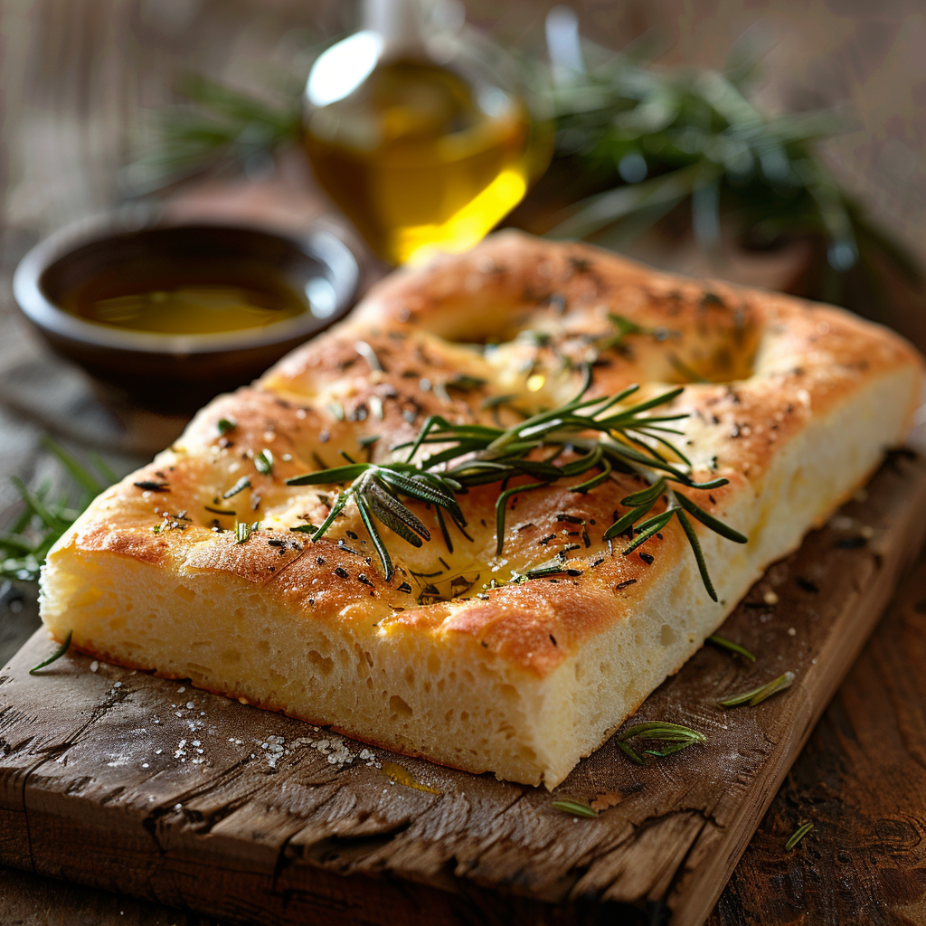 Rustic Italian Focaccia with Rosemary