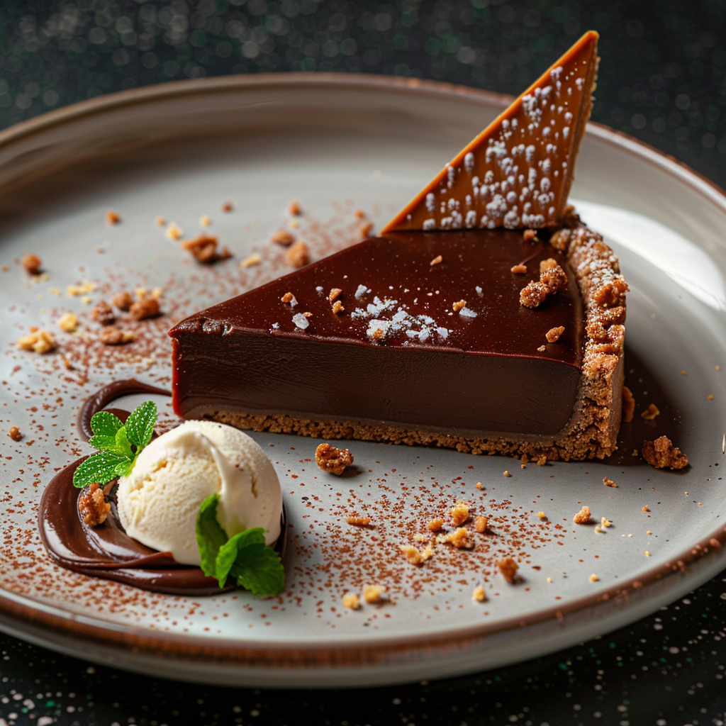 Salted Caramel Chocolate Tart with Pretzel Crust