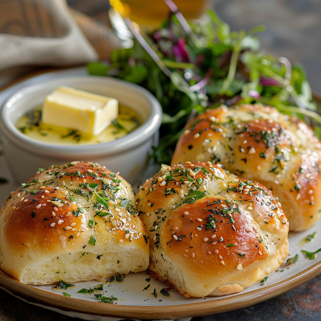 Soft Garlic and Herb Dinner Rolls
