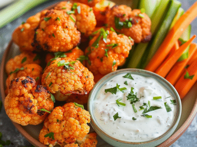Spicy Buffalo Cauliflower Bites with Ranch Dip: Irresistibly Tasty Appetizer
