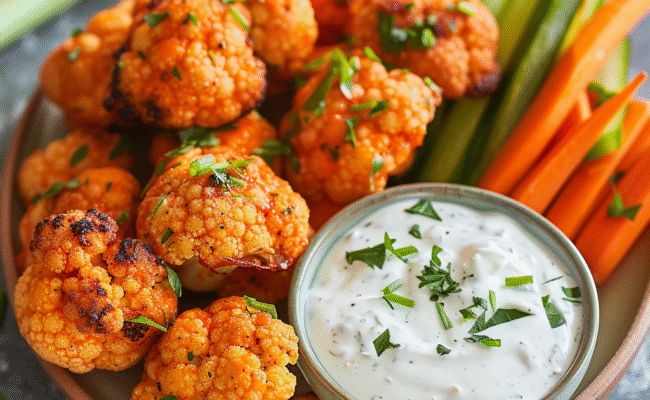 Spicy Buffalo Cauliflower Bites with Ranch Dip: Irresistibly Tasty Appetizer
