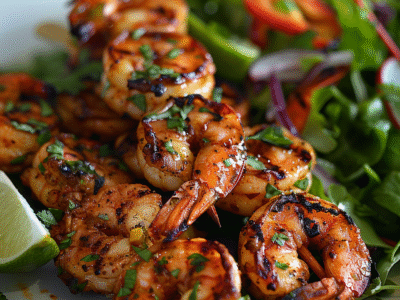 Spicy Grilled Shrimp Skewers with Lime: Irresistibly Zesty & Juicy Delight