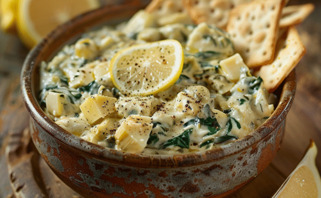 Spinach and Artichoke Dip with Crackers: Irresistible Party Favorite