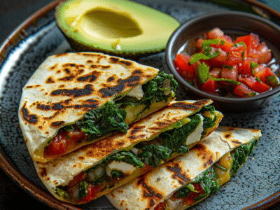 Spinach and Feta Breakfast Quesadilla: Quick & Delicious Morning Delight