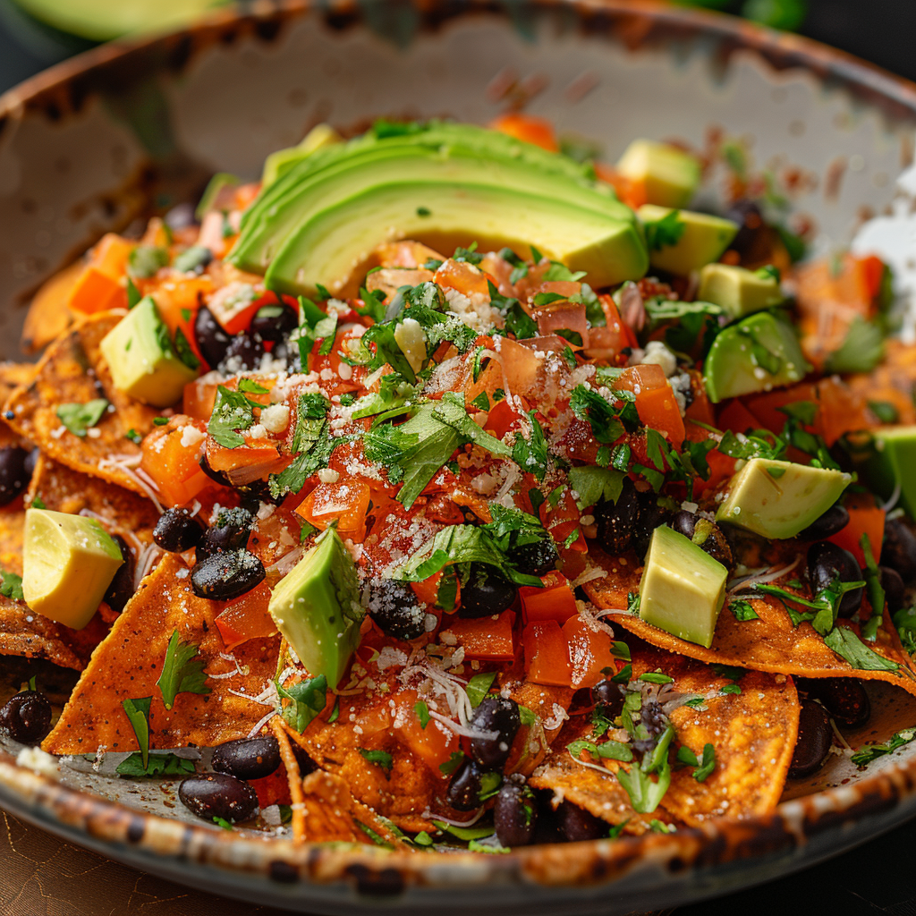 Sweet Potato Nachos with Black Beans