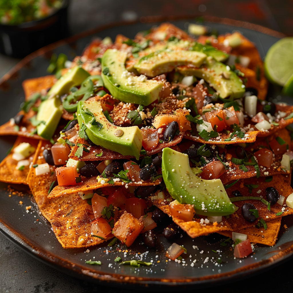 Sweet Potato Nachos with Black Beans