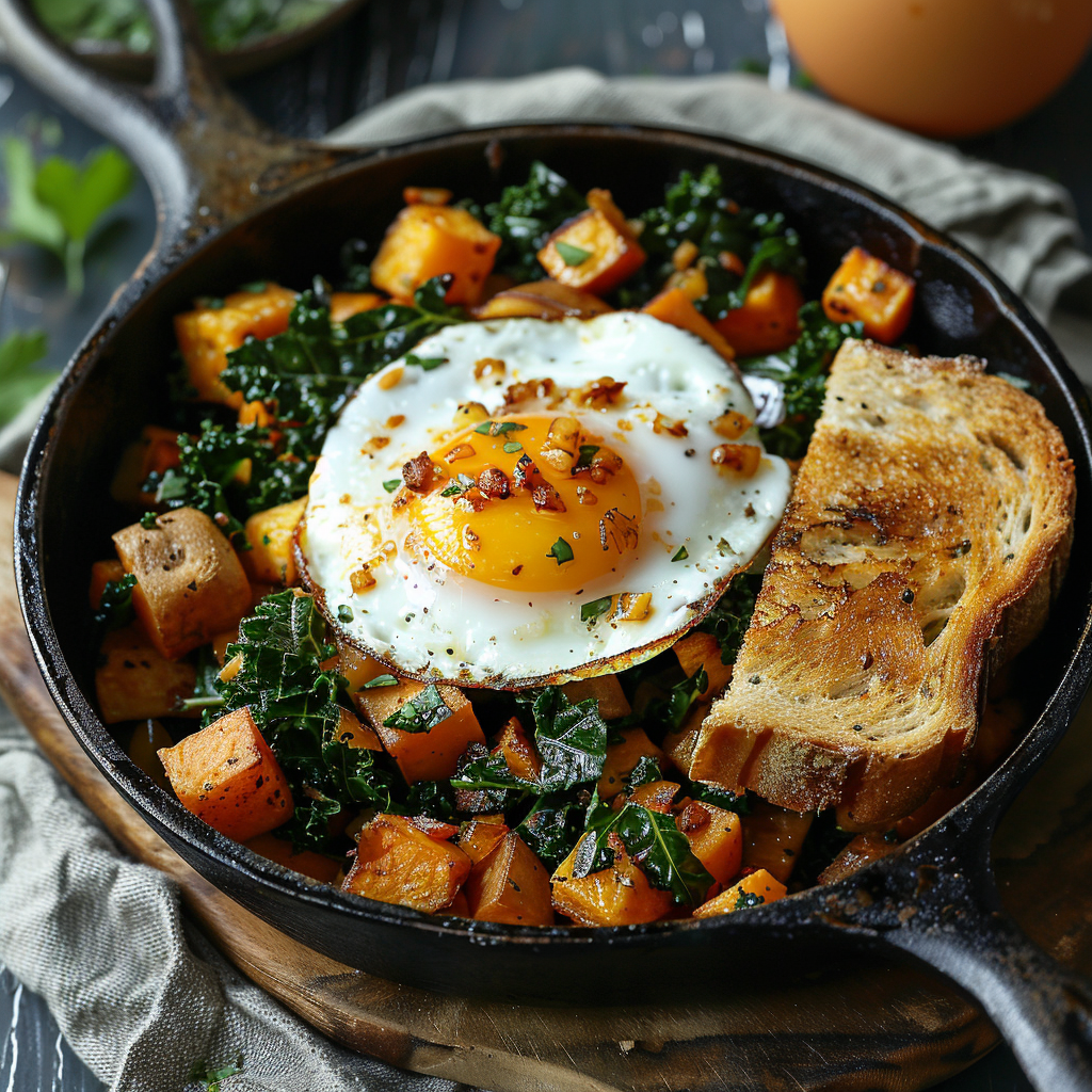 Sweet Potato and Kale Breakfast Hash