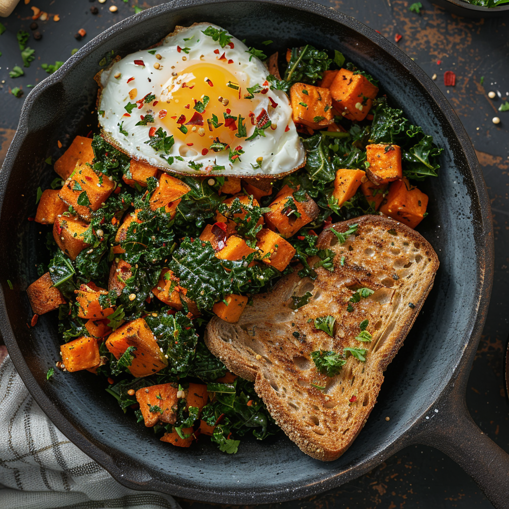 Sweet Potato and Kale Breakfast Hash