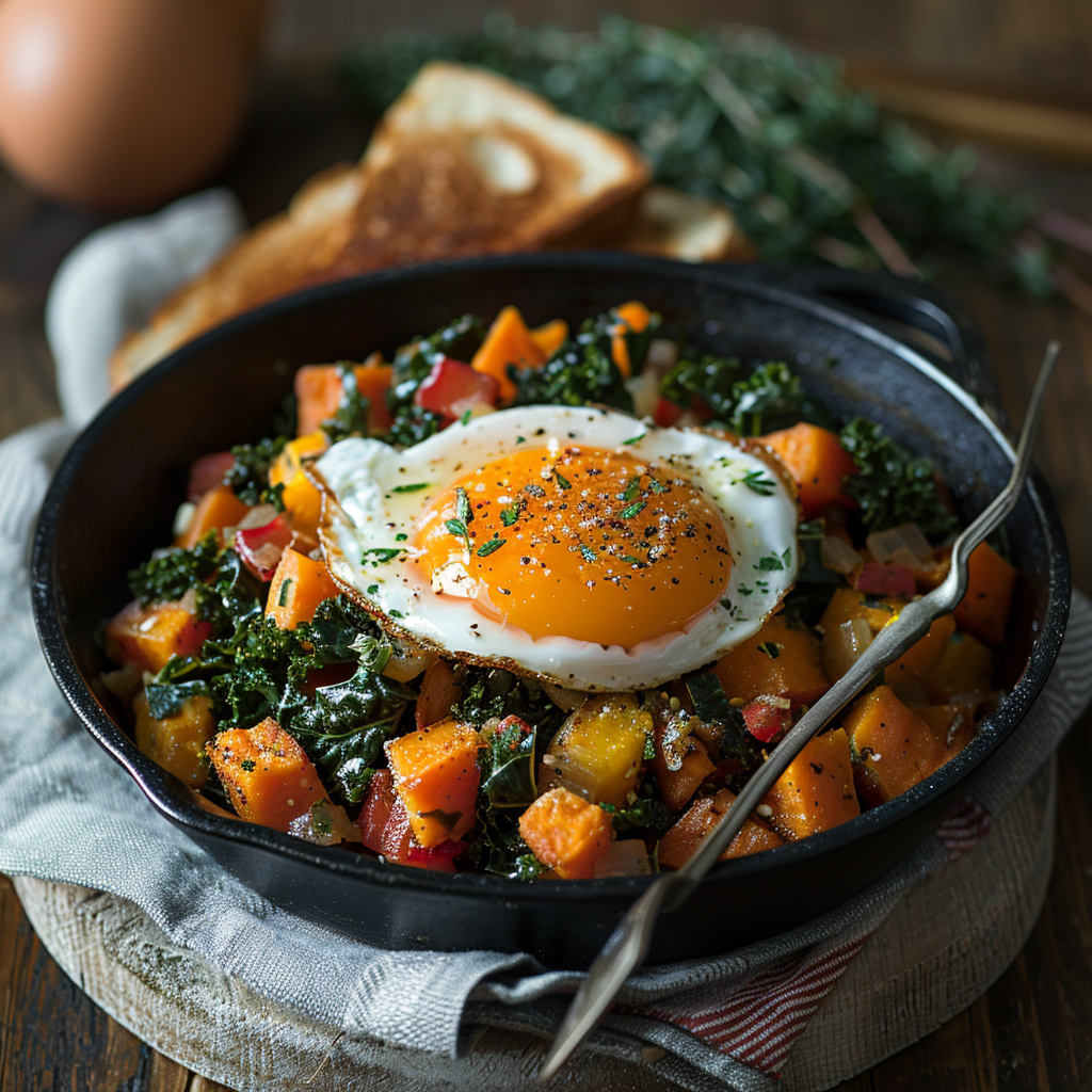 Sweet Potato and Kale Breakfast Hash