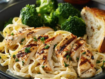 Grilled Chicken Fettuccine Alfredo: Creamy & Irresistible Delight