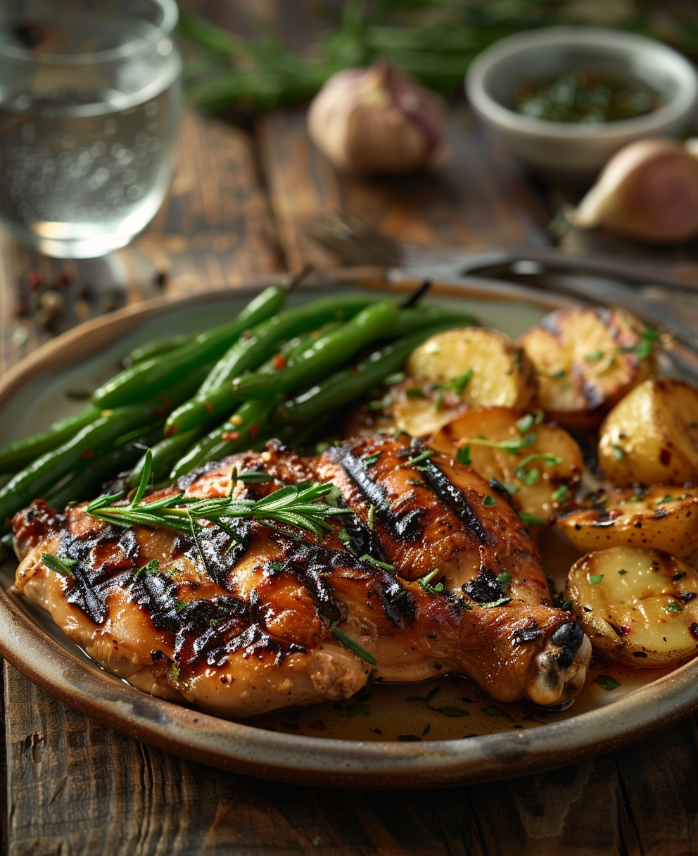 grilled chicken leg quarters