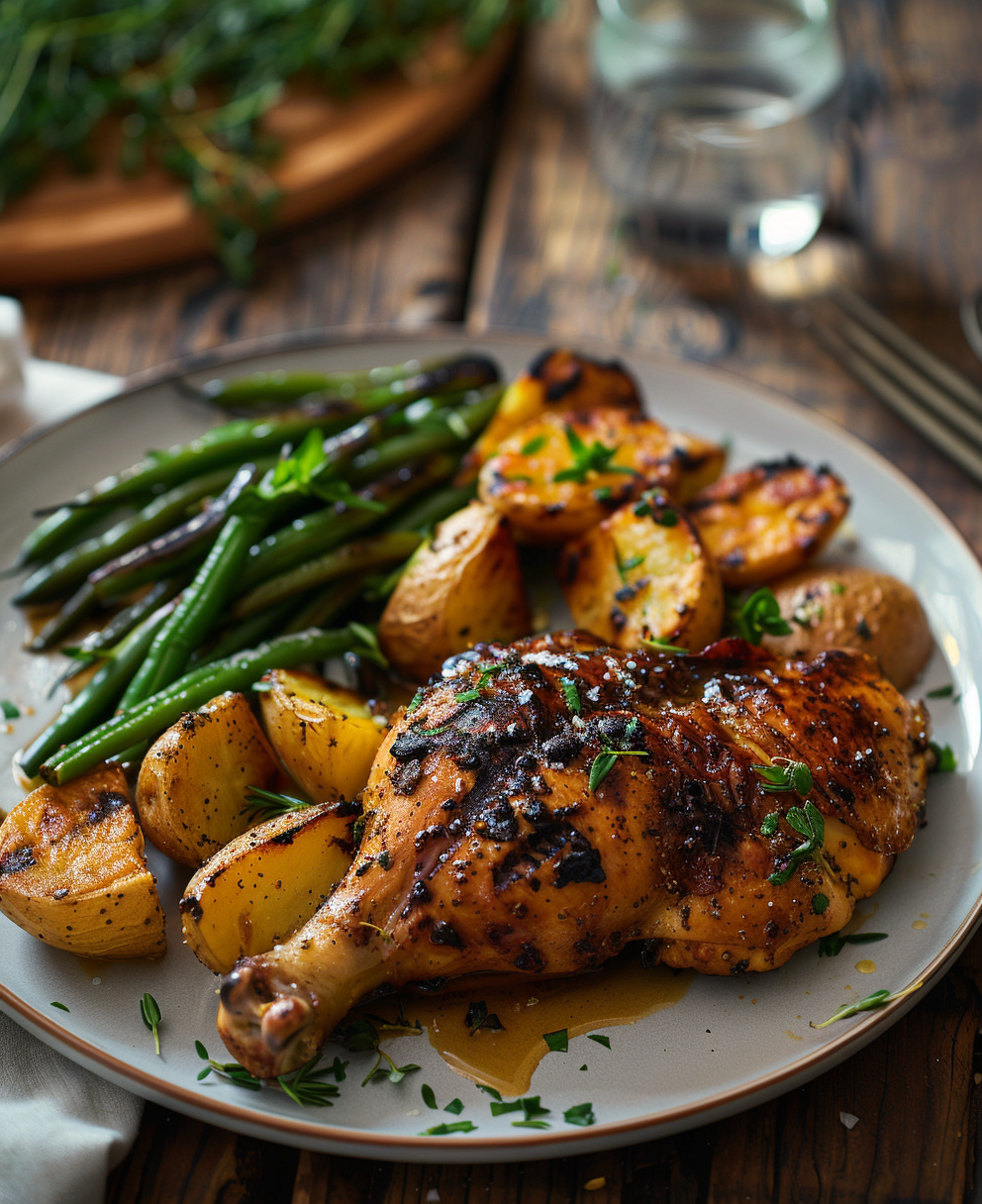grilled chicken leg quarters
