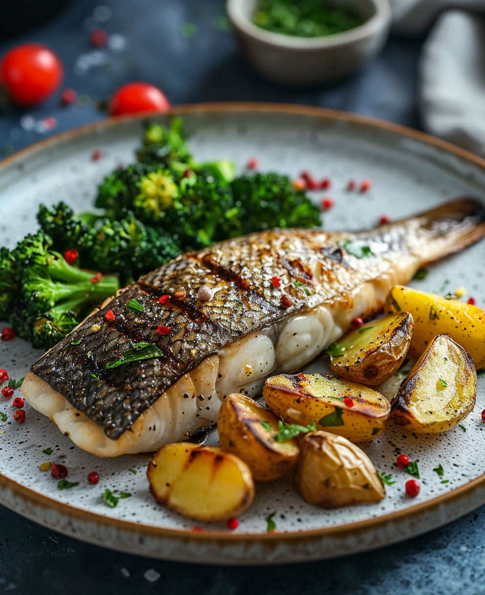 grilled sea bass