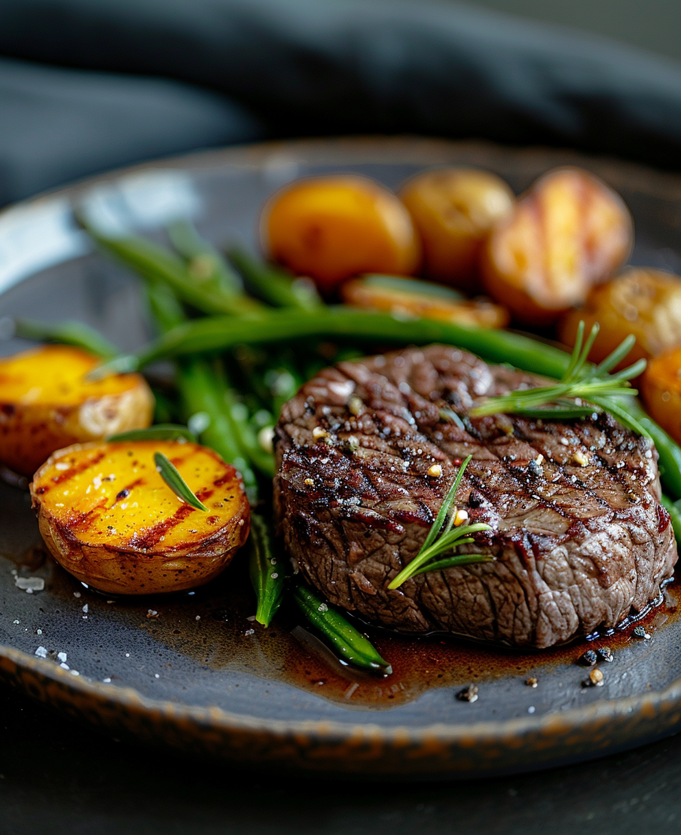 pan seared steak filet mignon